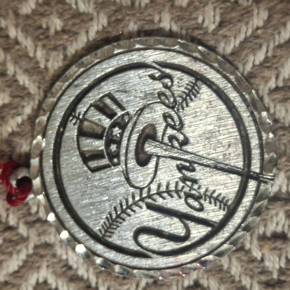 Yankees Silver Ornament
